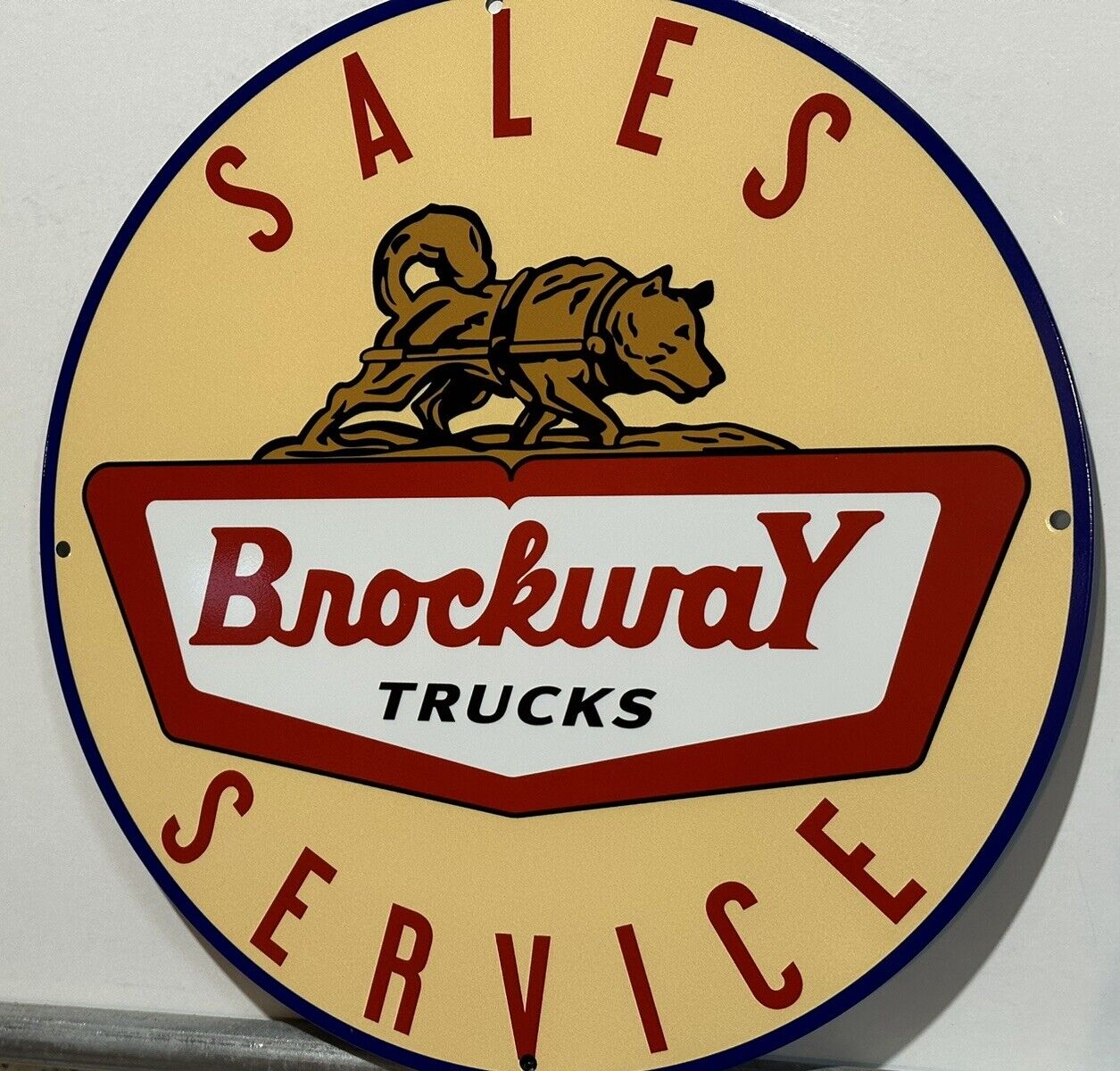 Vintage Style Brockway Trucks Service Parts Metal Heavy Steel Quality Sign