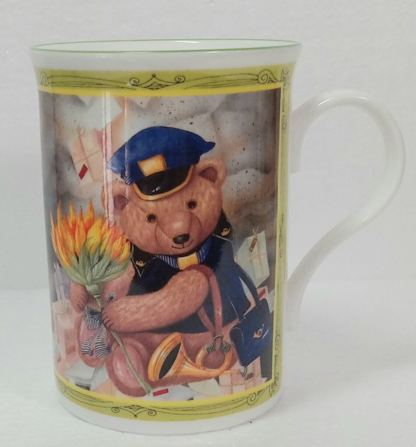 Teddy Bear Mailman Mug/Cup Papel Giftware Fine Bone China Made In England  9oz