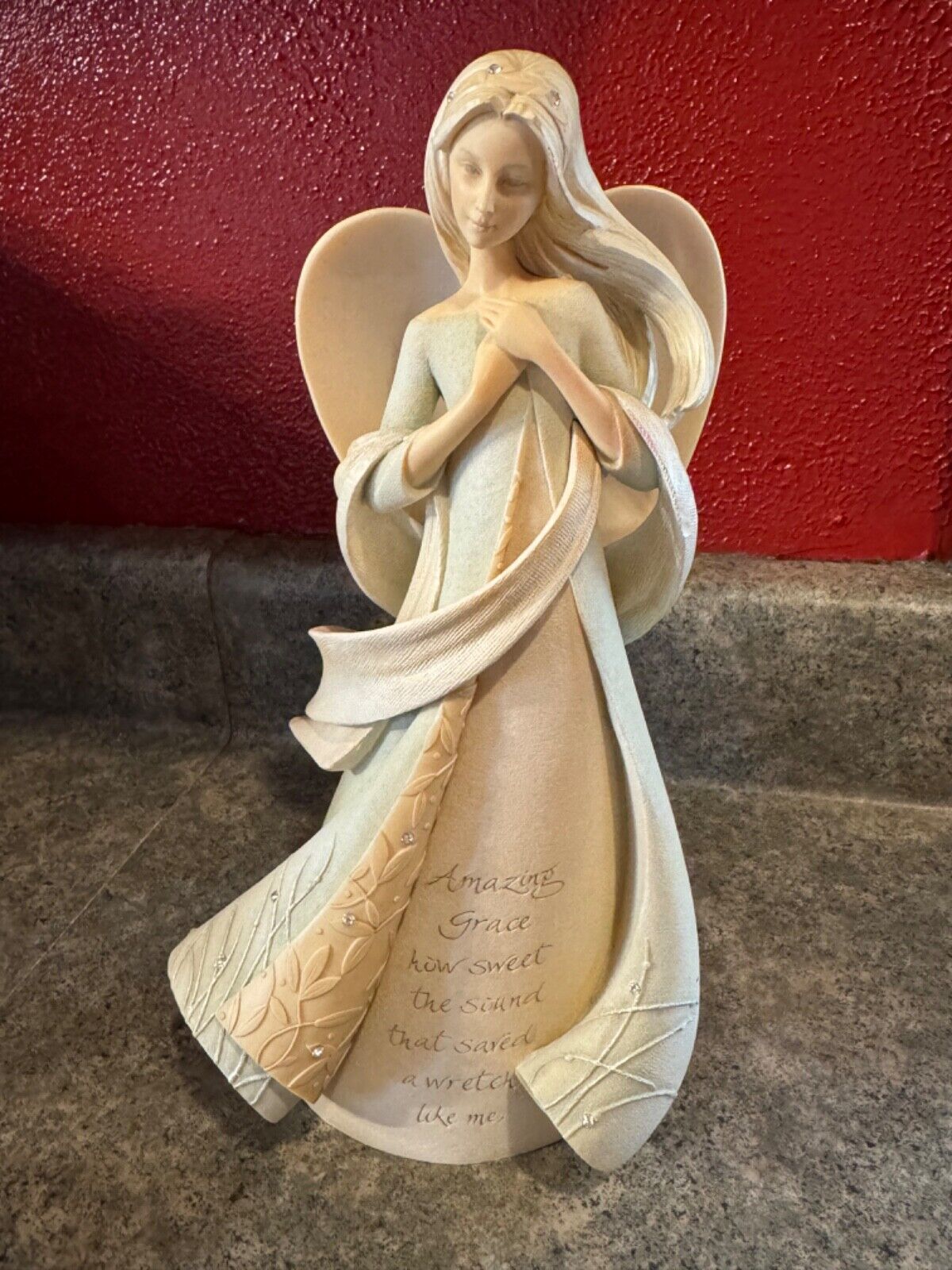 Enesco Foundations by Artist Karen Hahn Amazing Grace Angel Figurine, 9.25-Inch
