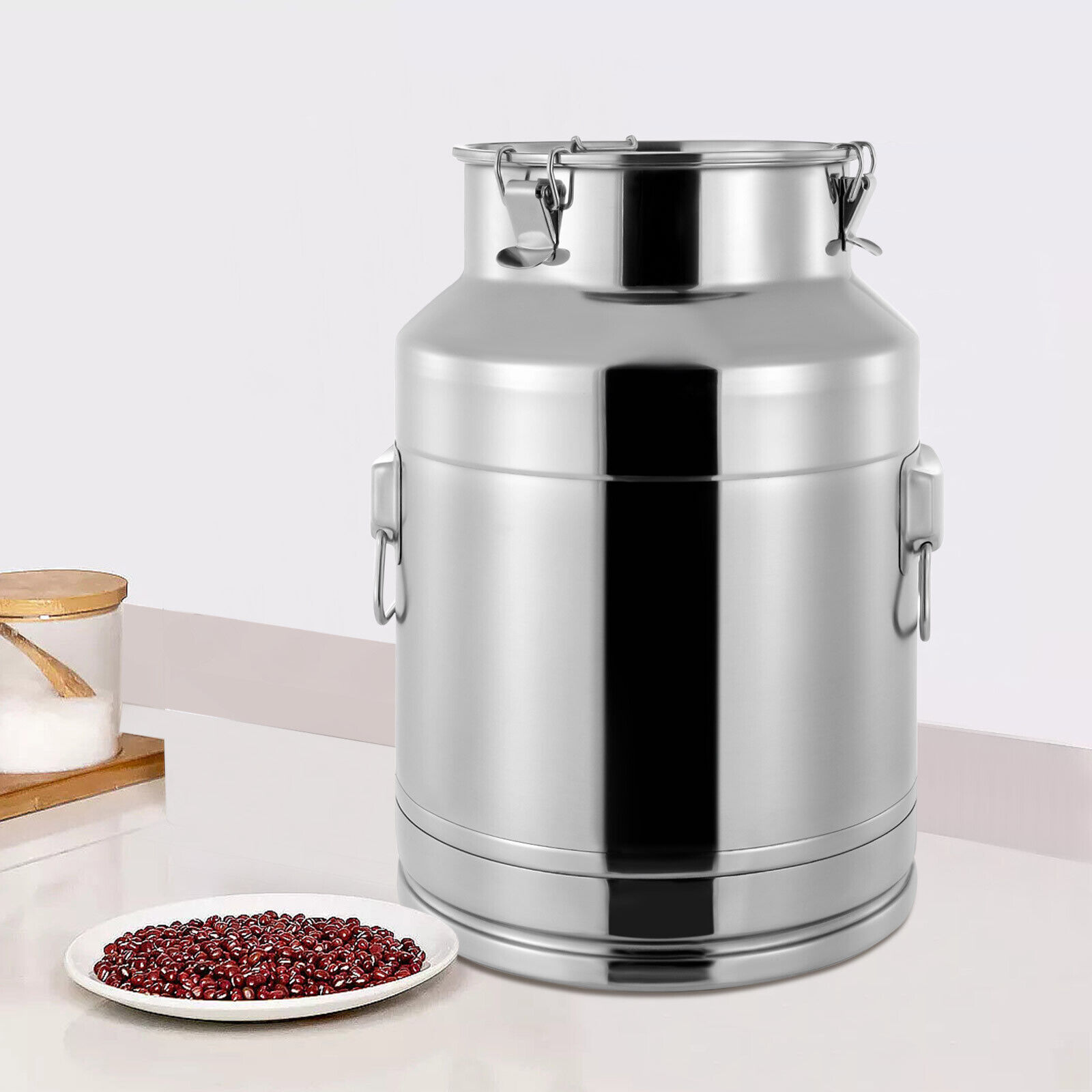 28L/35L Stainless Steel Milk Can Oil Pail Storage Bucket Wine Barrel Canister