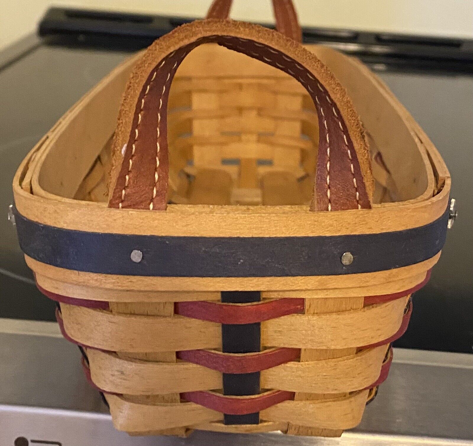 Vintage 2003 Longaberger Proudly American Cracker Basket with Protector 🇺🇲