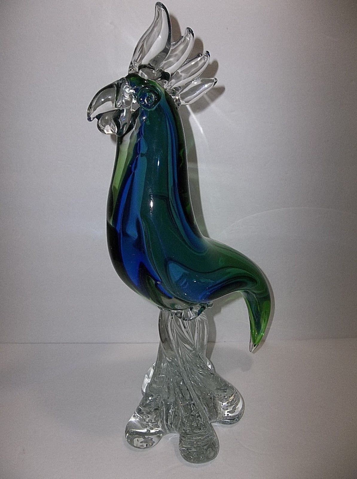 Vintage MURANO Art Glass Sommerso BIRD SCULPTURE 16\