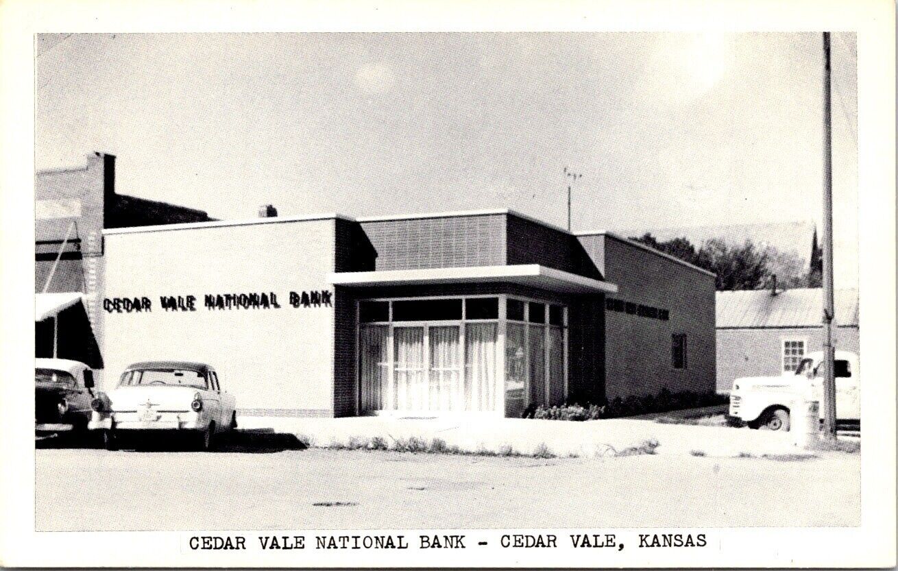 Vintage Postcard Cedar Vale National Bank Kansas A9