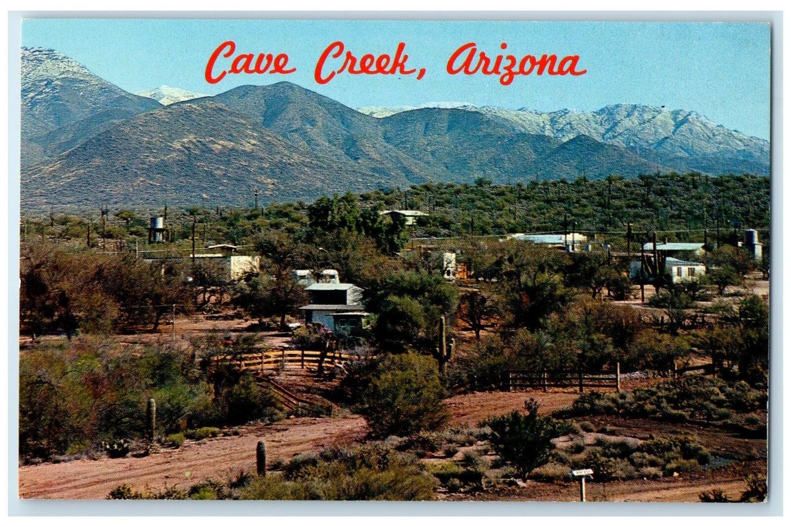 c1960s Picturesque Settlement Of Cave Creek Arizona AZ Unposted Vintage Postcard