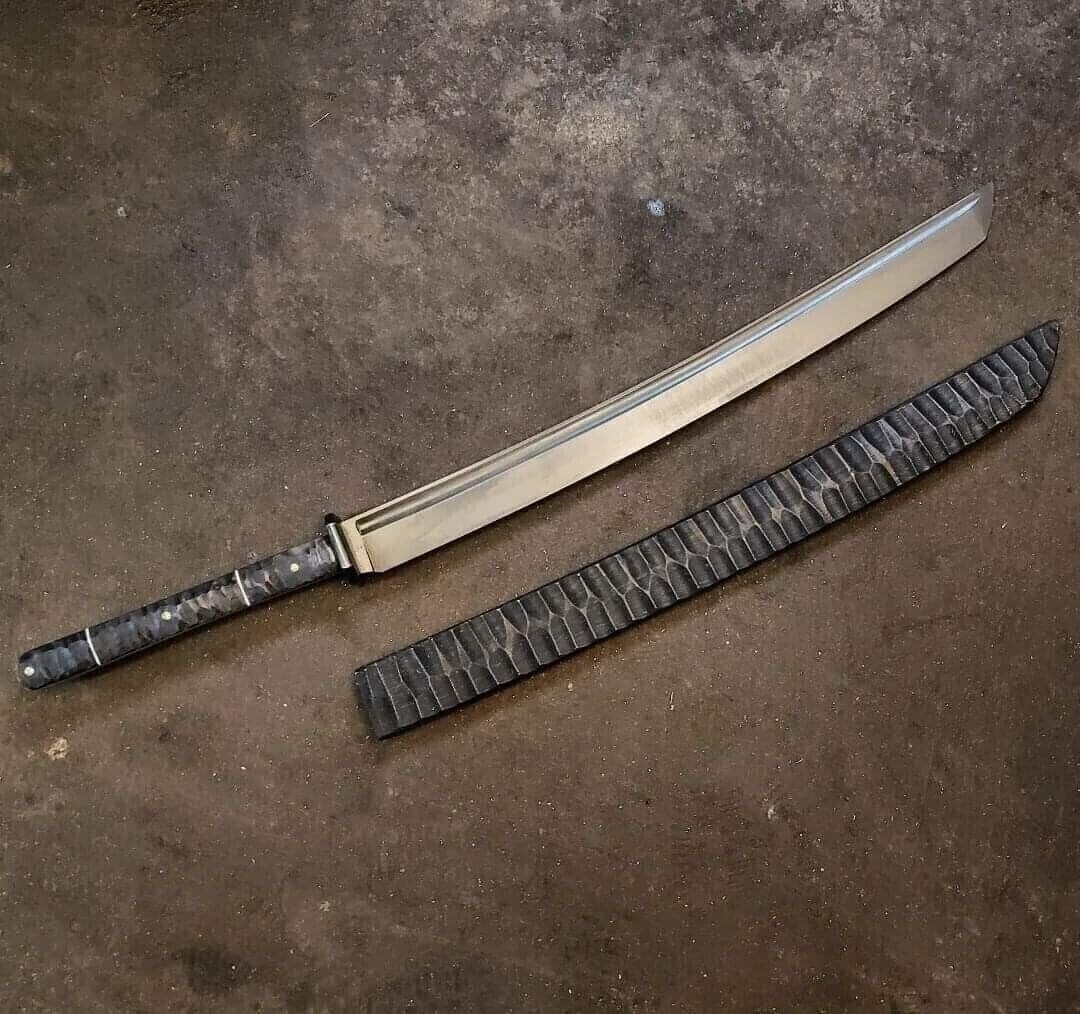 Handmade Carbon Steel 1095 || Katana Sword || Hunting Sword 30-in with Scabbard
