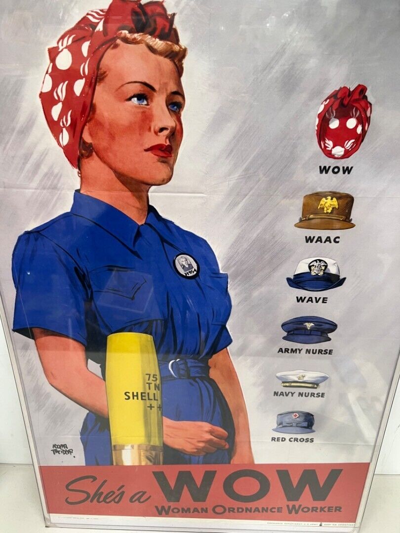 1942 WOW-Woman Ordnance Worker WW2 Poster -24x36 on FUJIFILM CRYSTAL ARCHIVE 