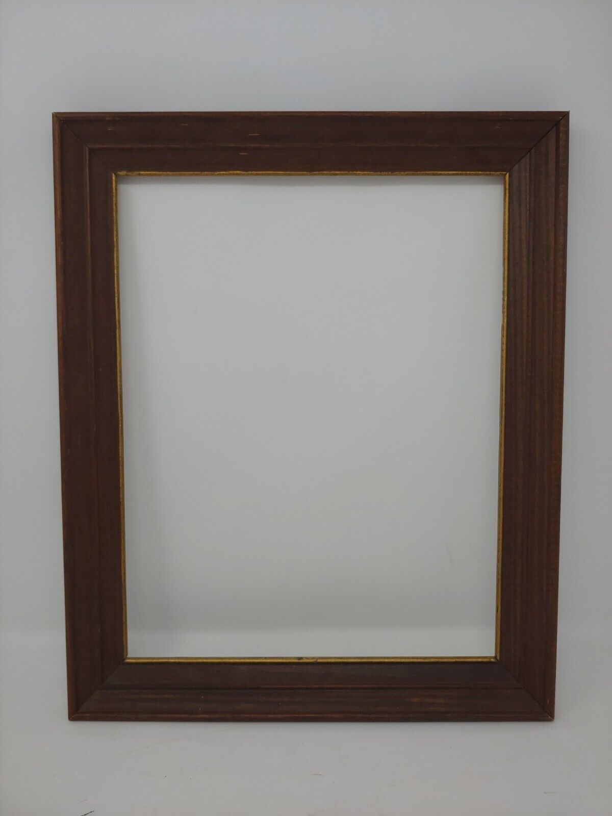 Weathered Grey Wood Gold Inset Vtg 13.5x16 Frame for 11x13.5 Painting Picture