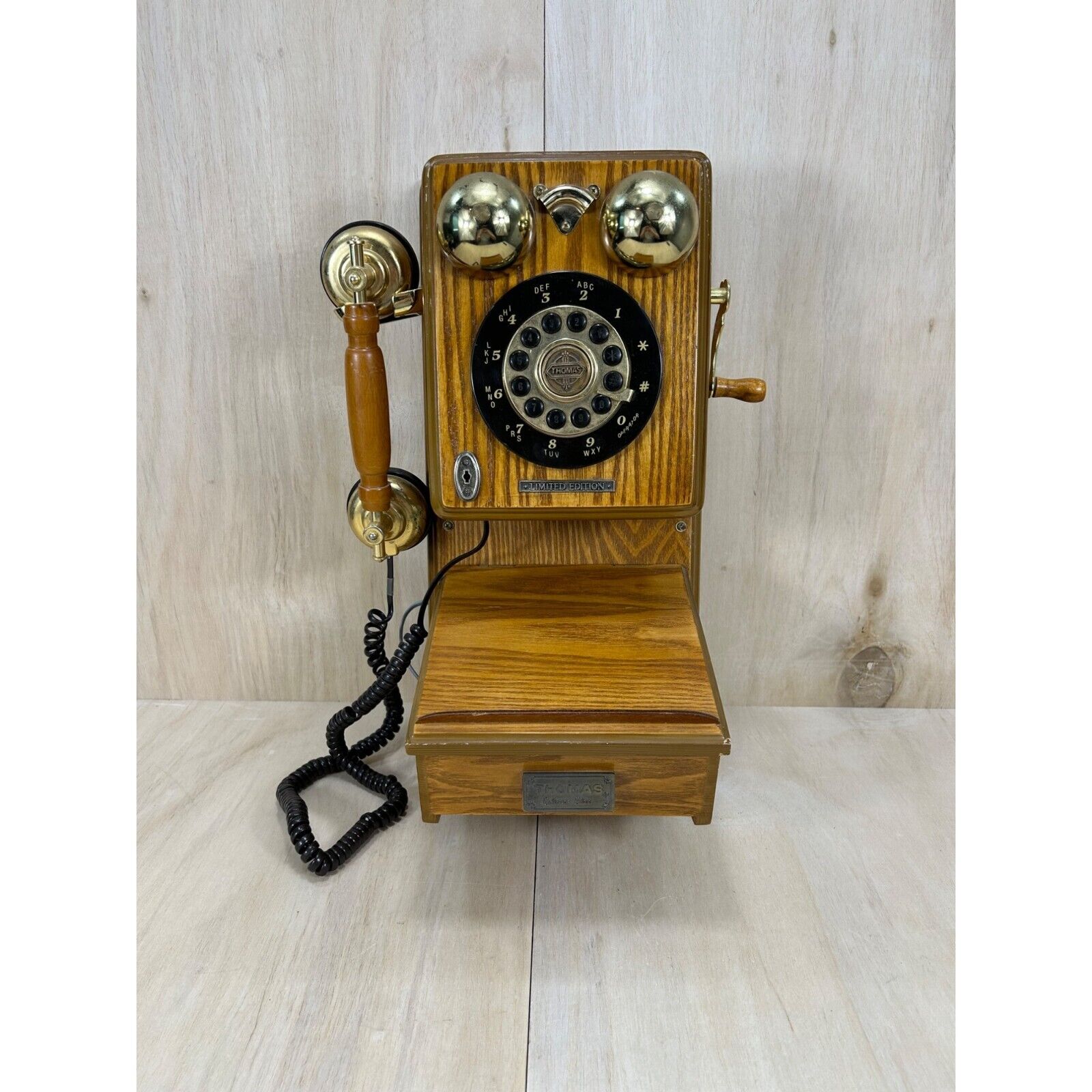 VTG 1927 Thomas Limited Collectors Edition Wooden Replica Hanging String Phone