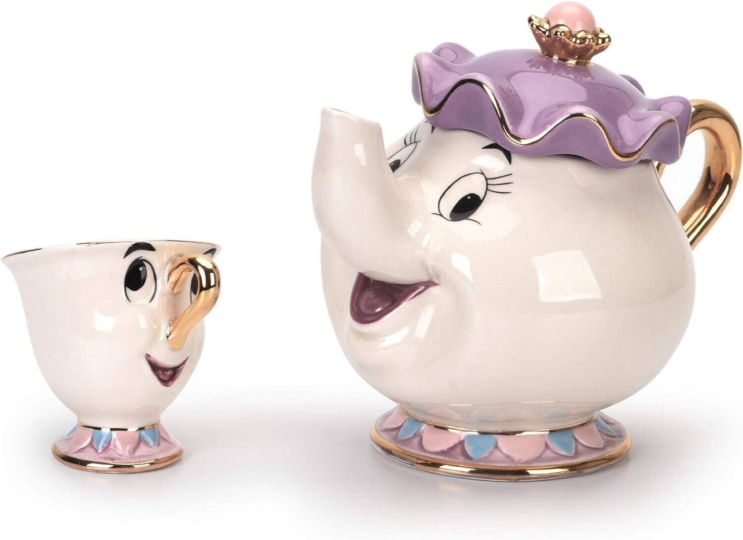 NEW Beauty and The Beast Mrs. Potts Chip Tea Pot & Cup set Teapot Mug Pot & Cup