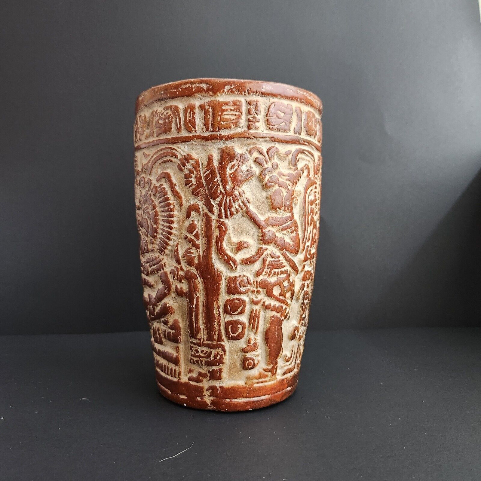 Antique Aztec Mayan 8.5