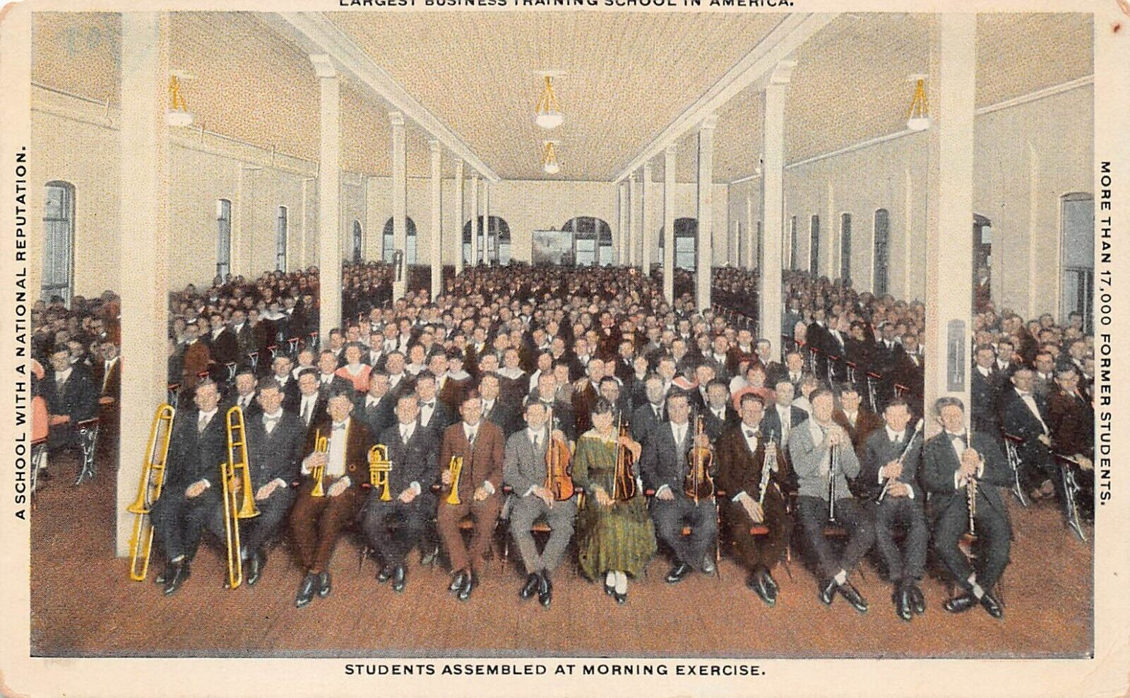 Tyler TX Texas Commercial College Campus Interior Hall 1920s Vtg Postcard A34
