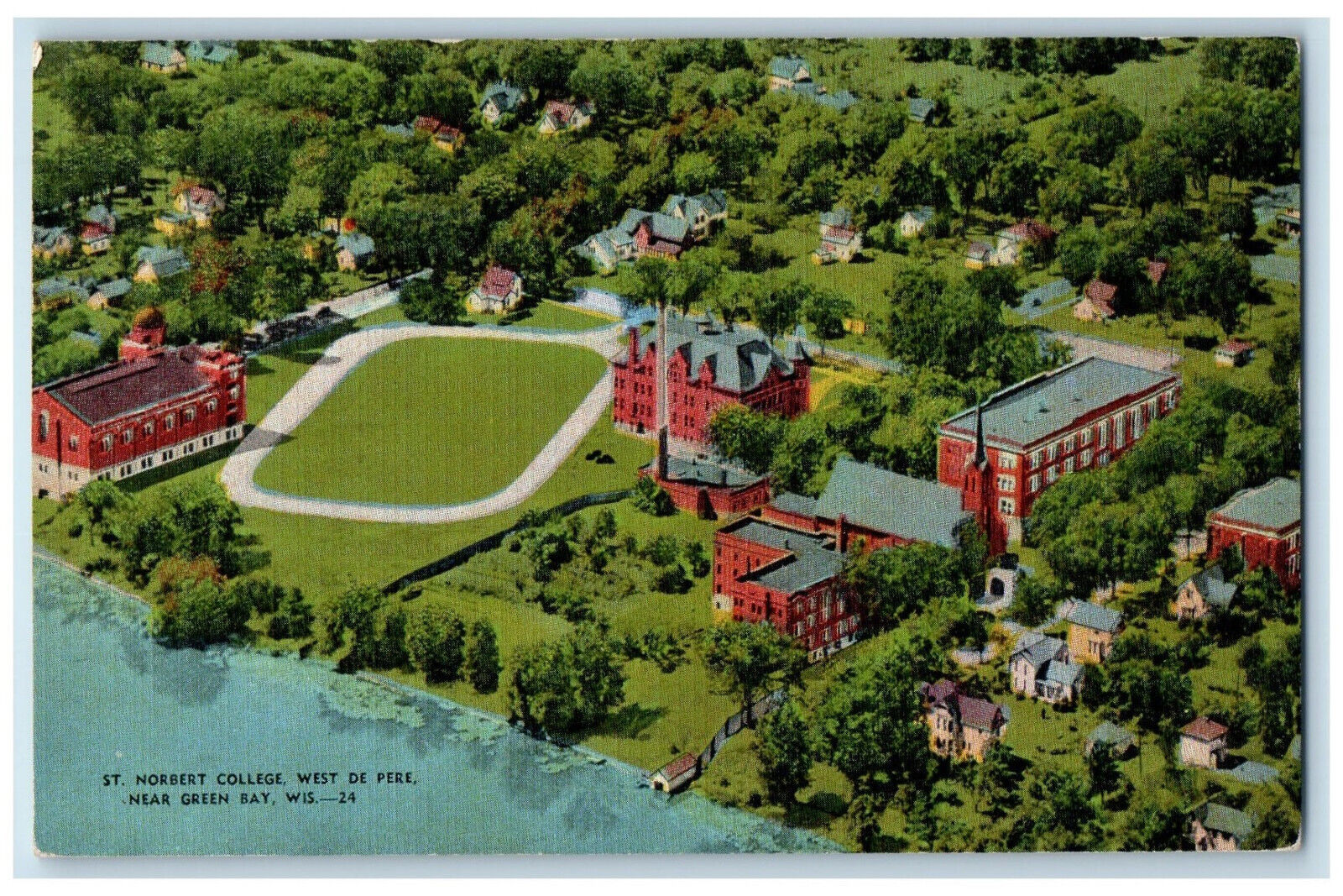 c1940\'s St. Norbert College West De Pere Near Green Bay WI Vintage Postcard