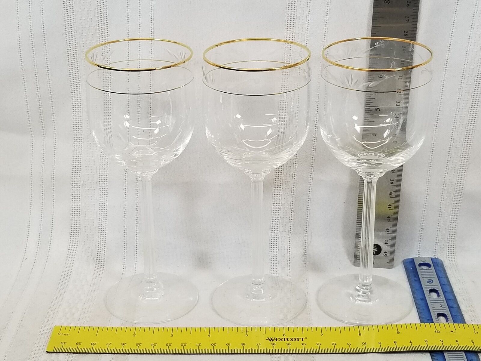 3 Lenox Liberty Wine Glasses
