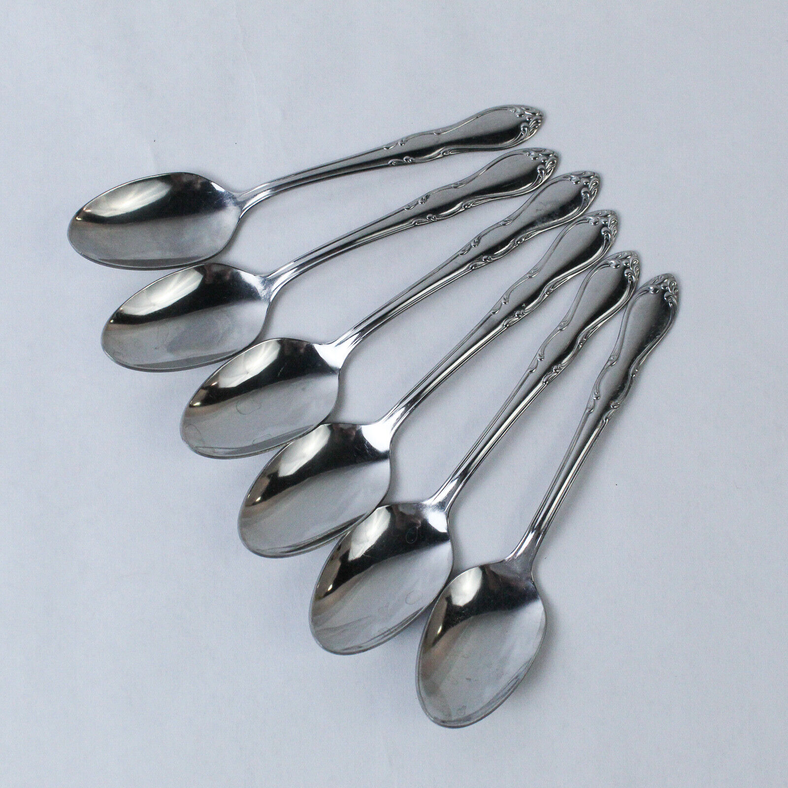 Set of 6 Oneida Stainless Teaspoons Simion L and George H Rogers Co Kitchen