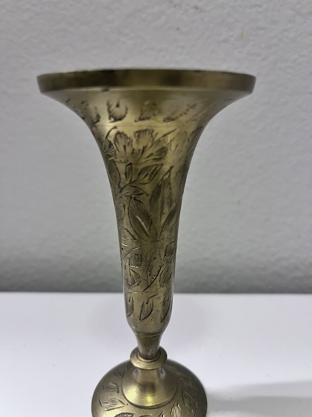 antique middleeastern antique brass etched vase