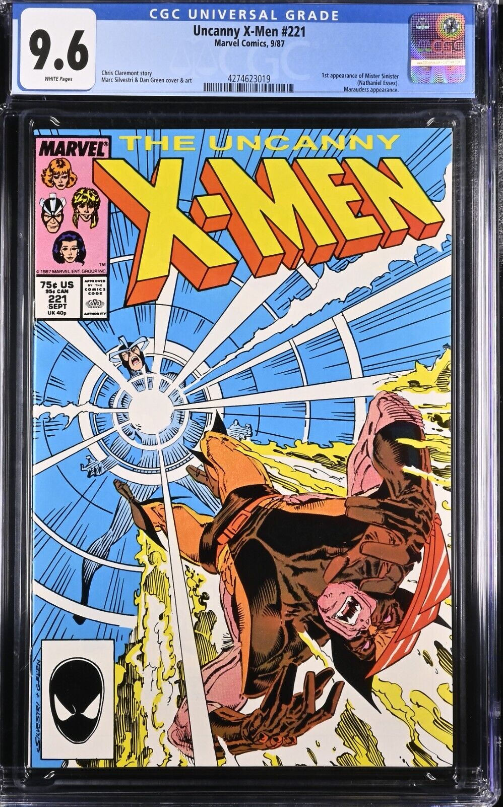 The Uncanny X-Men #221 CGC 9.6 1st Appearance of Mister Sinister (Marvel, 1987)