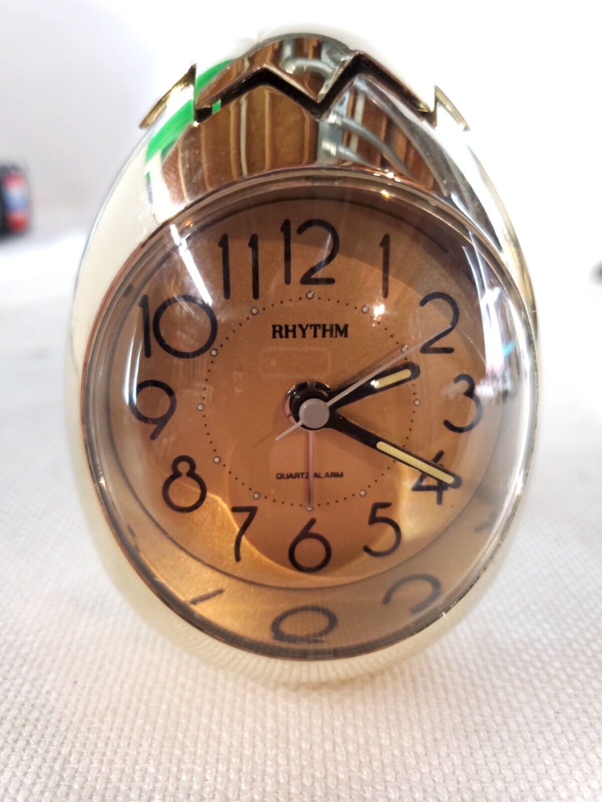 Rhythm Silver Egg Quartz Alarm Clock