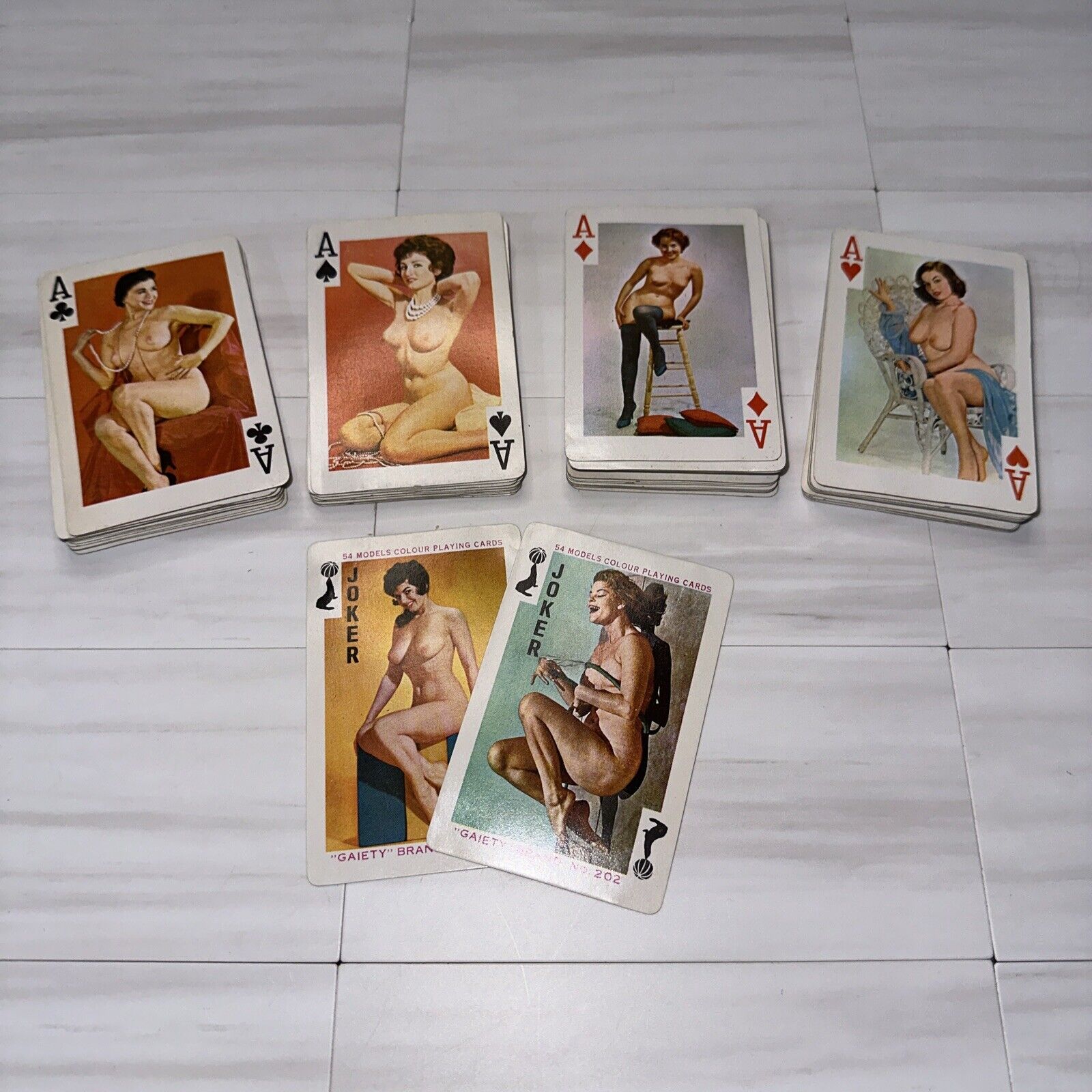 Vintage playing cards nude explicit Erotica Sexual 54cards total no box - Pin Up