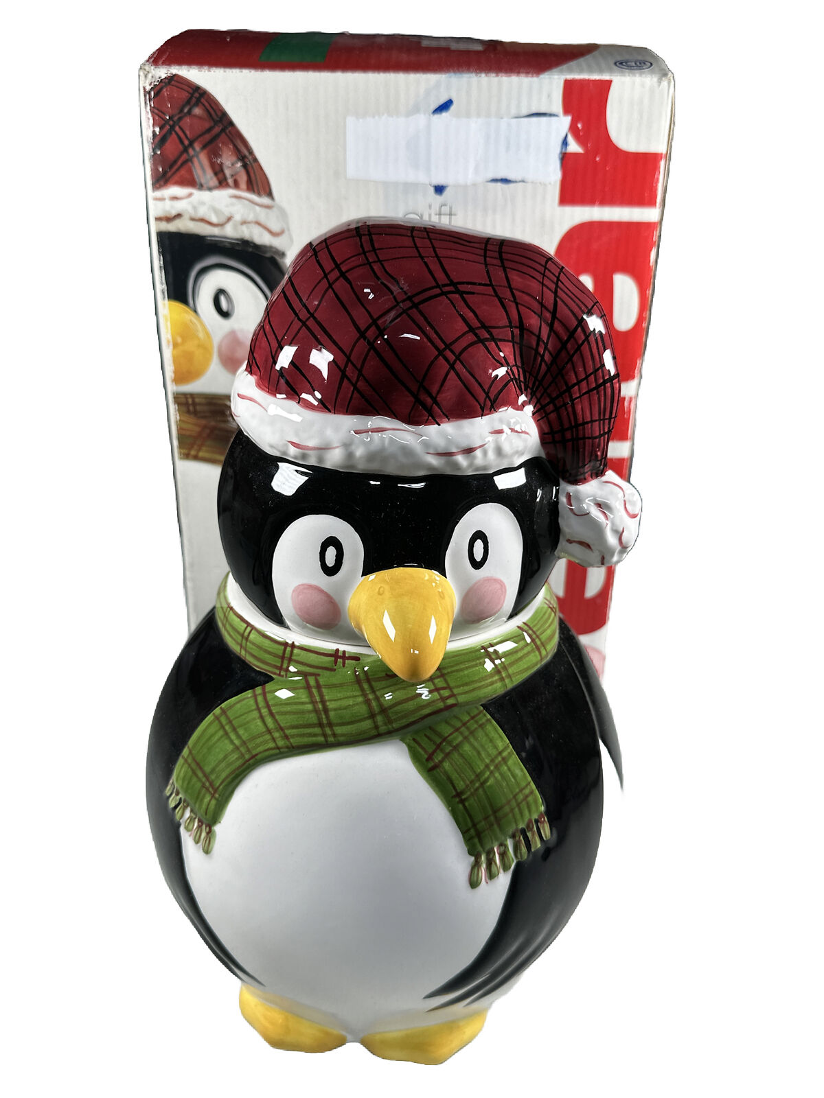 2002 The Cellar | Christmas Twilight Collection | Penguin Cookie Jar By W/Box