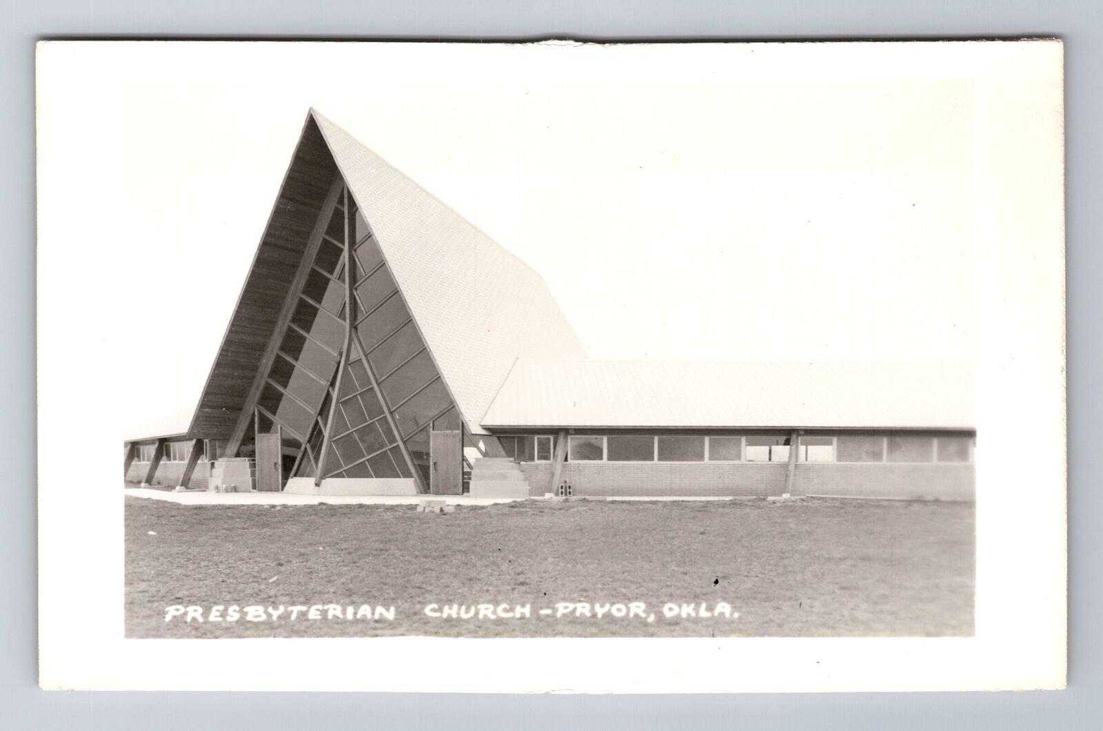Pryor OK-Oklahoma RPPC, Presbyterian Church, Antique, Vintage Postcard