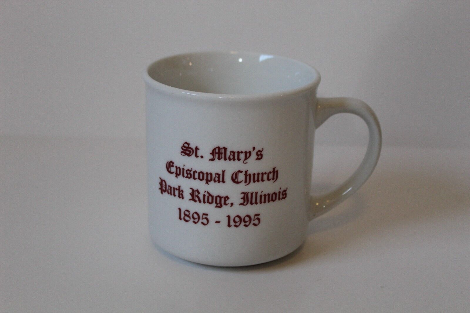 1995 St. Mary's Episcopal Church Park Ridge, IL 100 Yr  Commemorative Coffee Mug