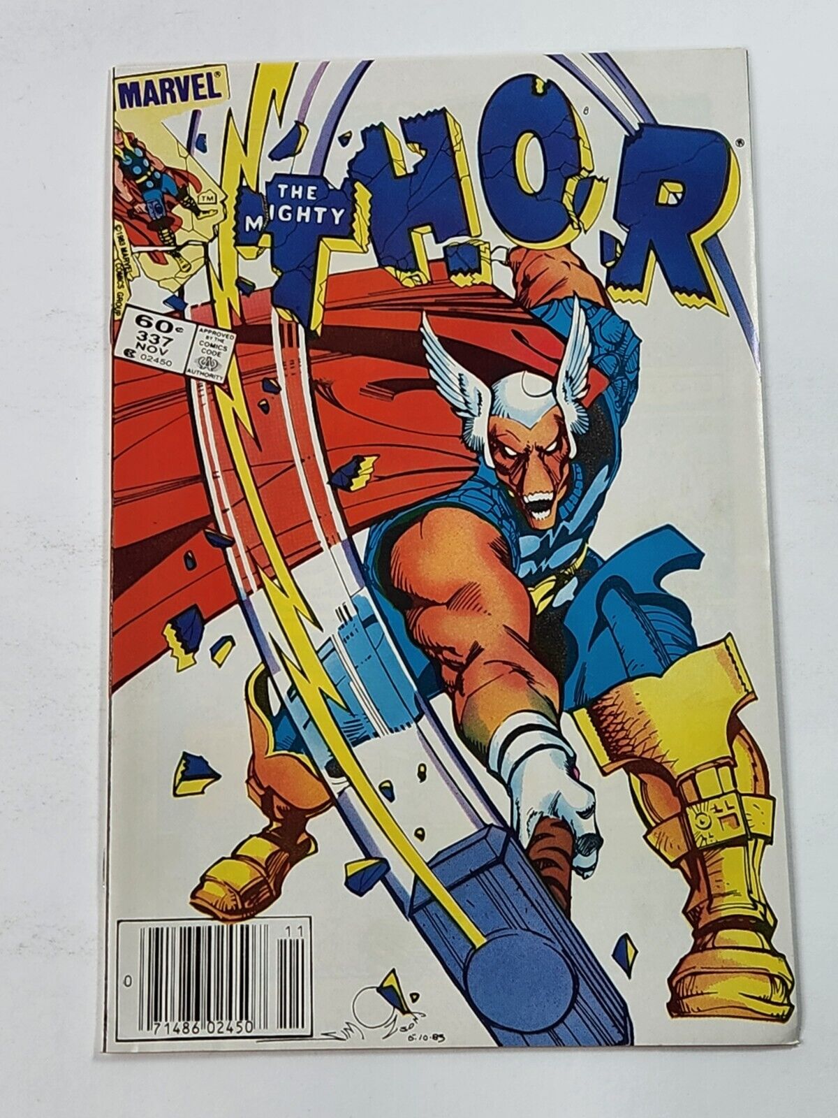 The Mighty Thor 337 NEWSSTAND 1st App Beta Ray Bill & Lorelai Bronze Age 1983