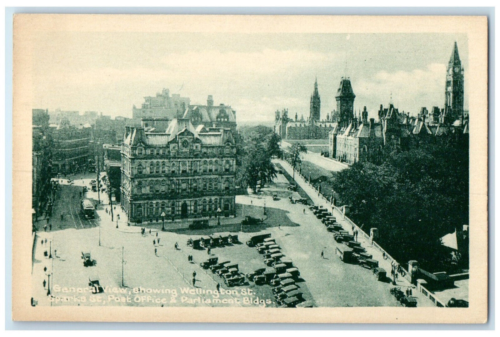 c1930\'s General View Wellington St. Post Office Ottawa Canada Postcard