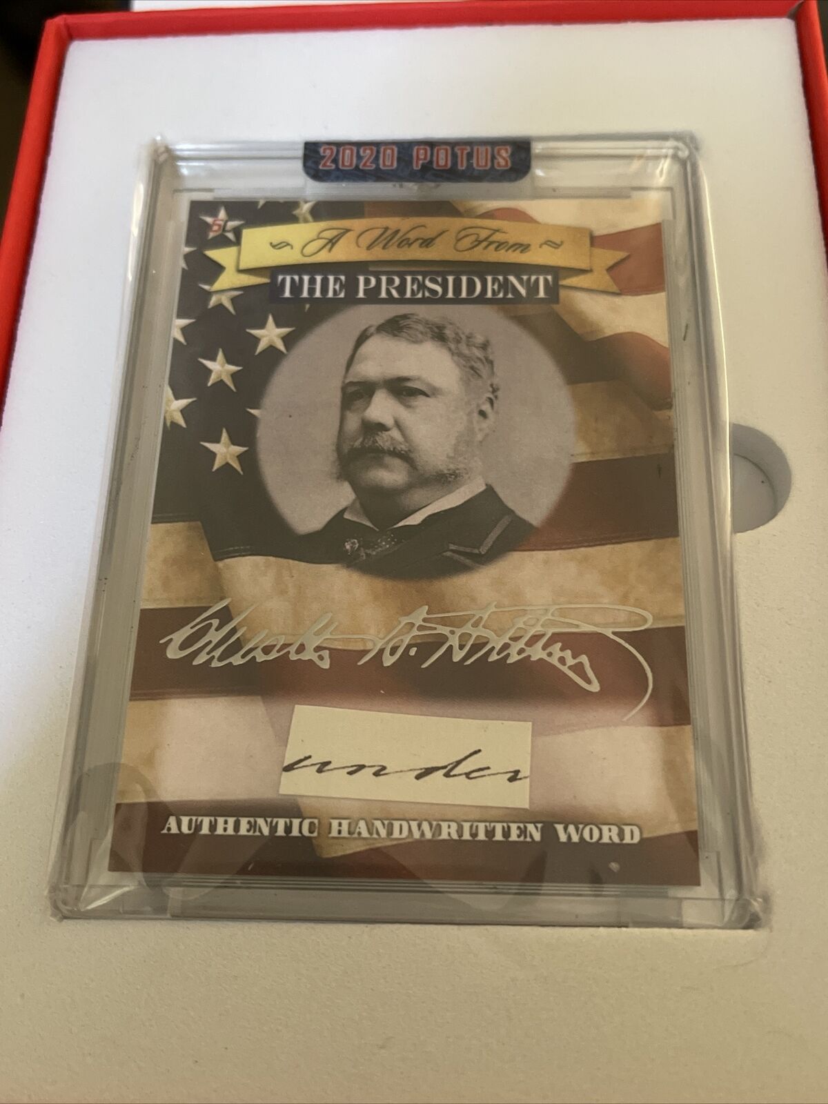 2020 POTUS A Word From The President CHESTER A. ARTHUR Handwritten Word Card