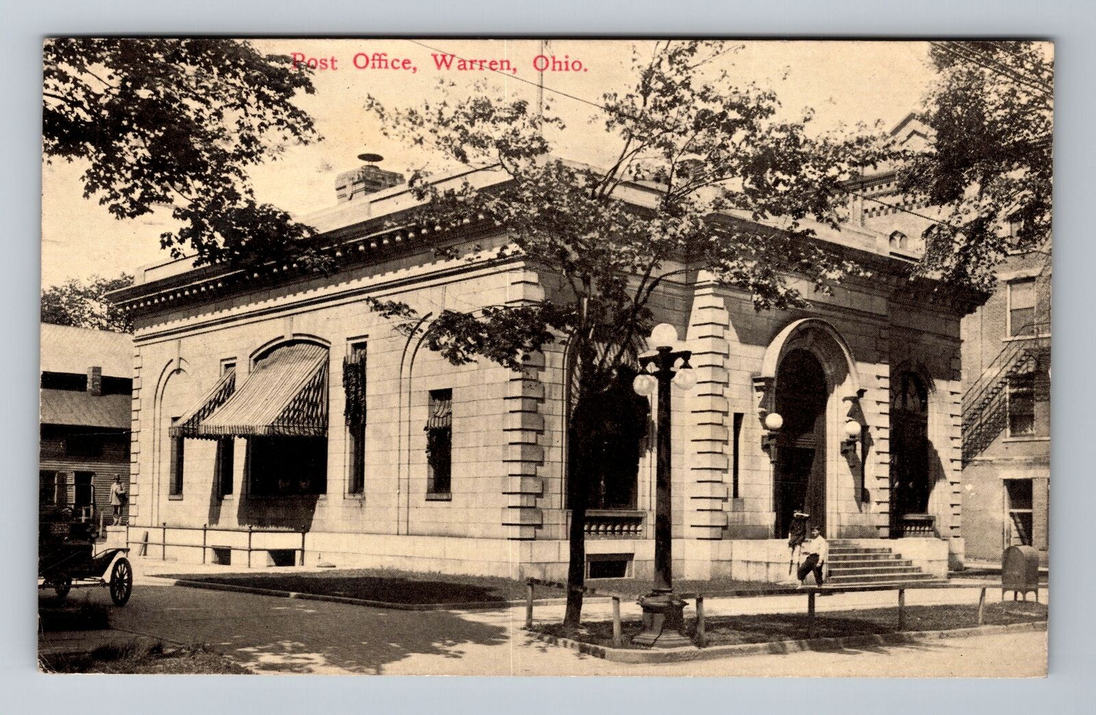 Warren OH-Ohio, Post Office, c1913 Antique Vintage Souvenir Postcard