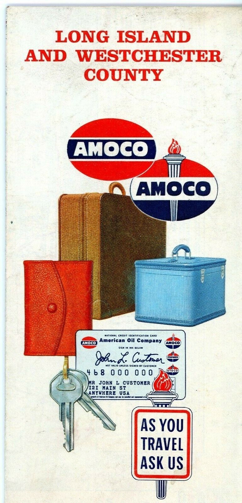 Vintage Amoco Road Travel Map Long Island And West County Standard Oil Refining