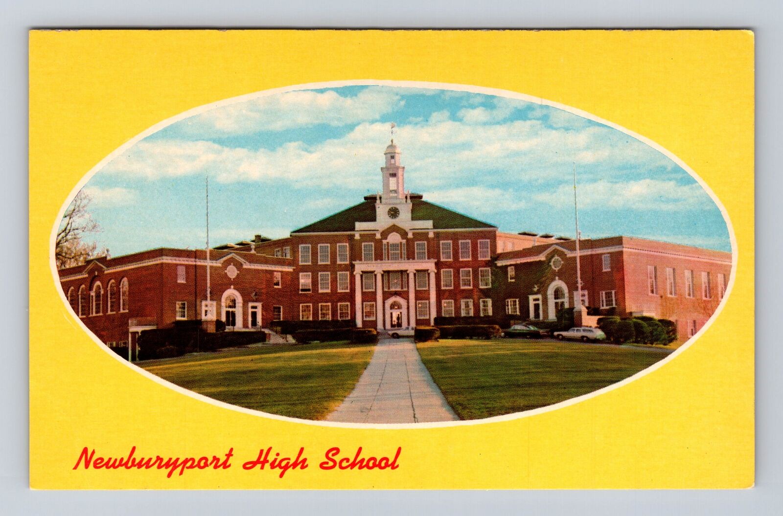 Newburyport MA-Massachusetts, Newburyport High School, Antique Vintage Postcard