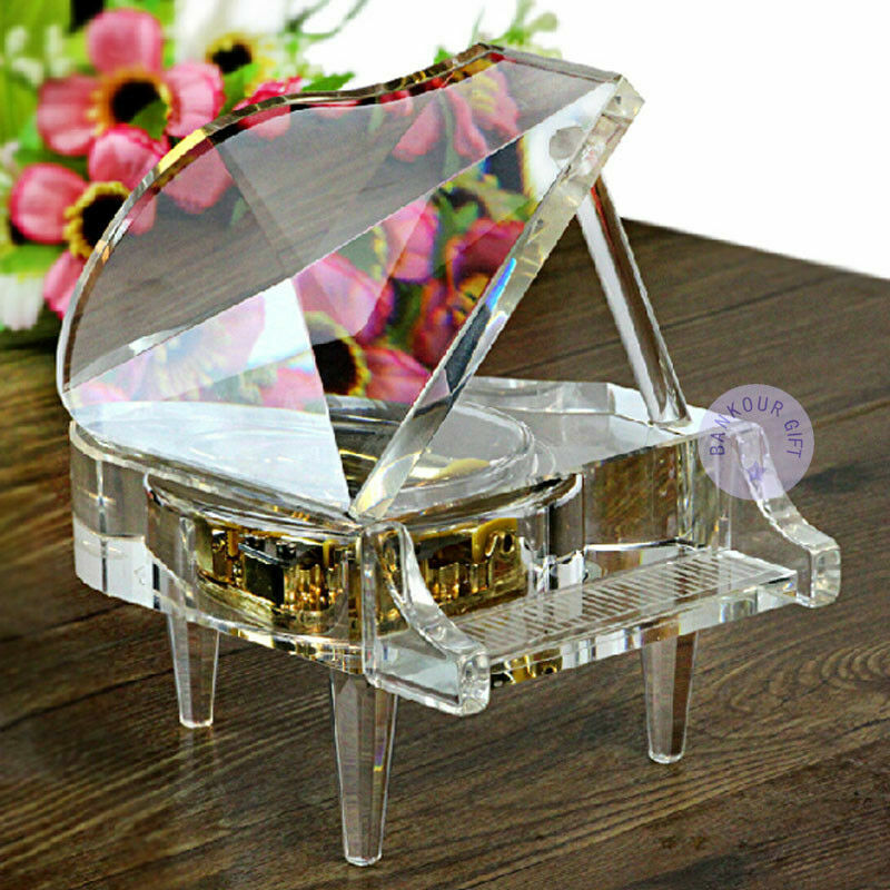 TRANSPARENT PIANO WIND UP   MUSIC BOX :    ♫  THE HILLS ARE ALIVE  ♫