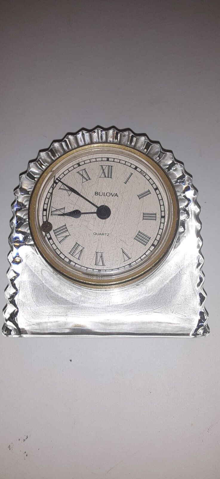 Beautiful Bulova Heavy Crystal Quartz Mantle Clock