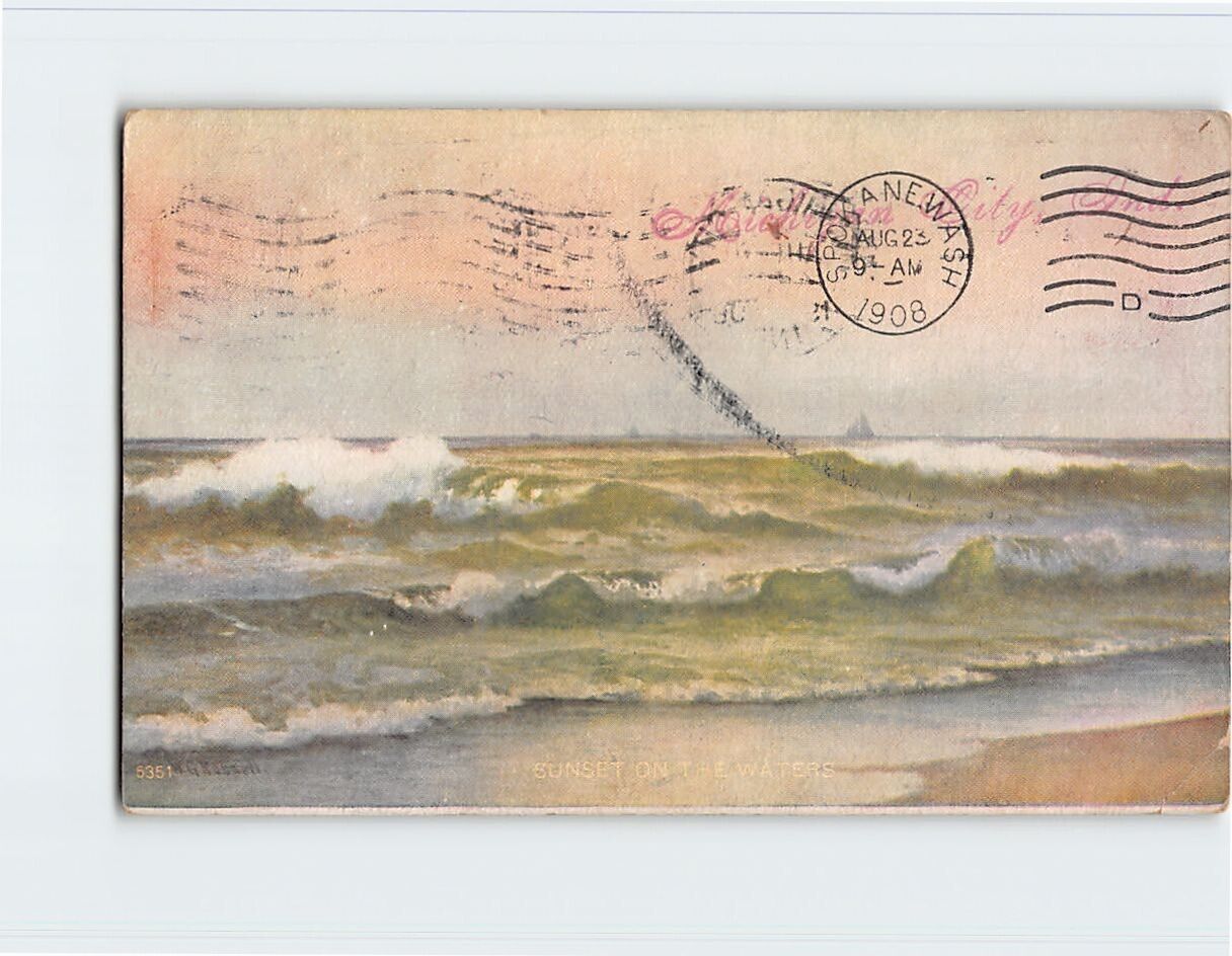 Postcard Seashore Waves Seascape