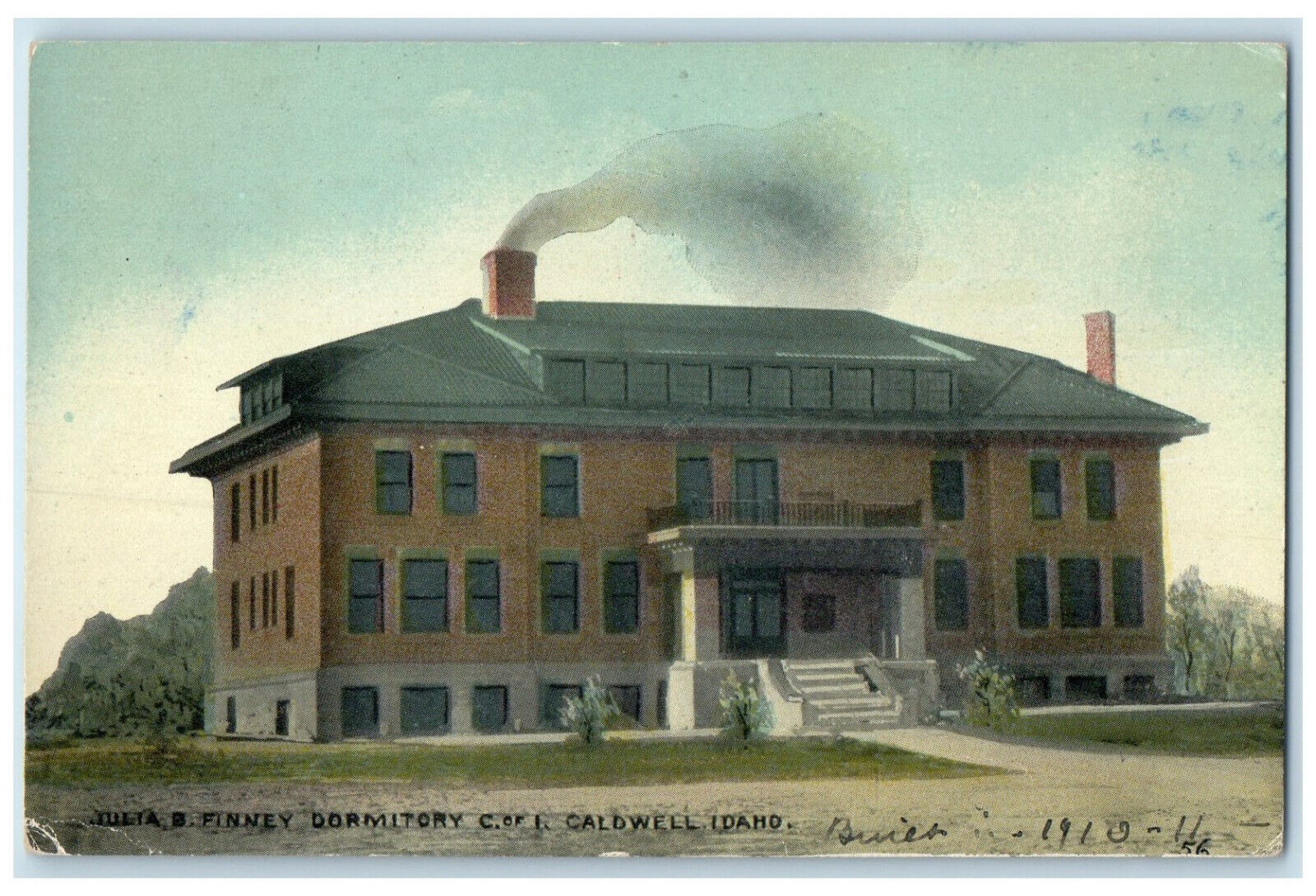 1911 Julia B Finney Dormitory C of I Caldwell Idaho ID Antique Postcard