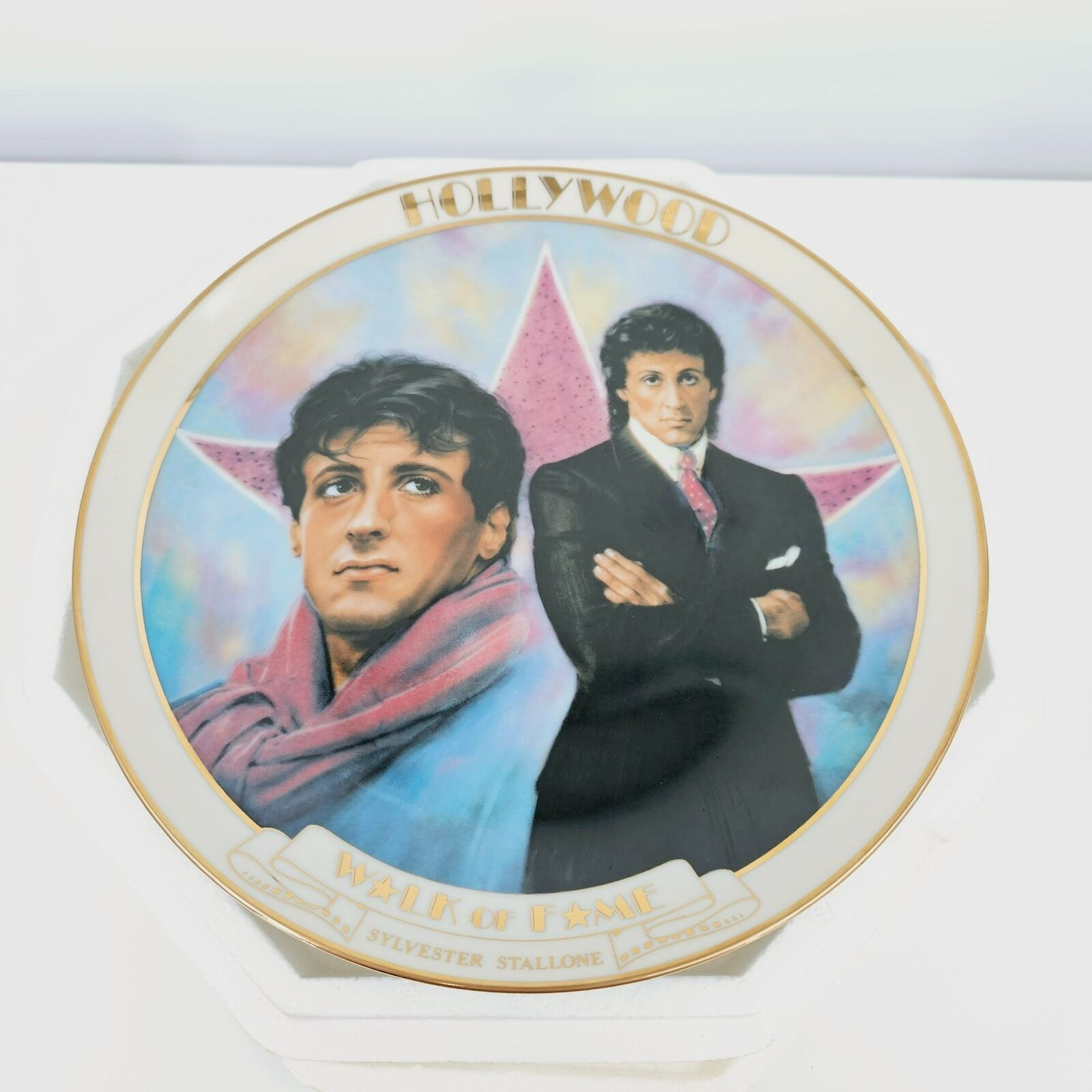 Sylvester Stallone Plate Hollywood Walk of Fame Collector Danbury Mint Porcelain