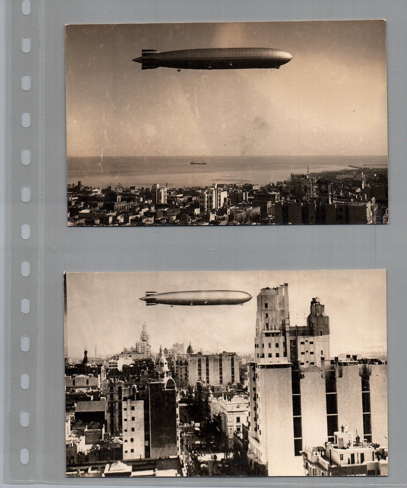 Uruguay Historic Montevideo Graf Zeppelin Flight 2 Original 1934 Postcards