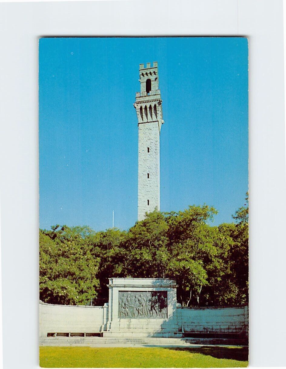 Postcard Pilgrim Memorial Monument And Bas-Relief, Provincetown, Massachusetts