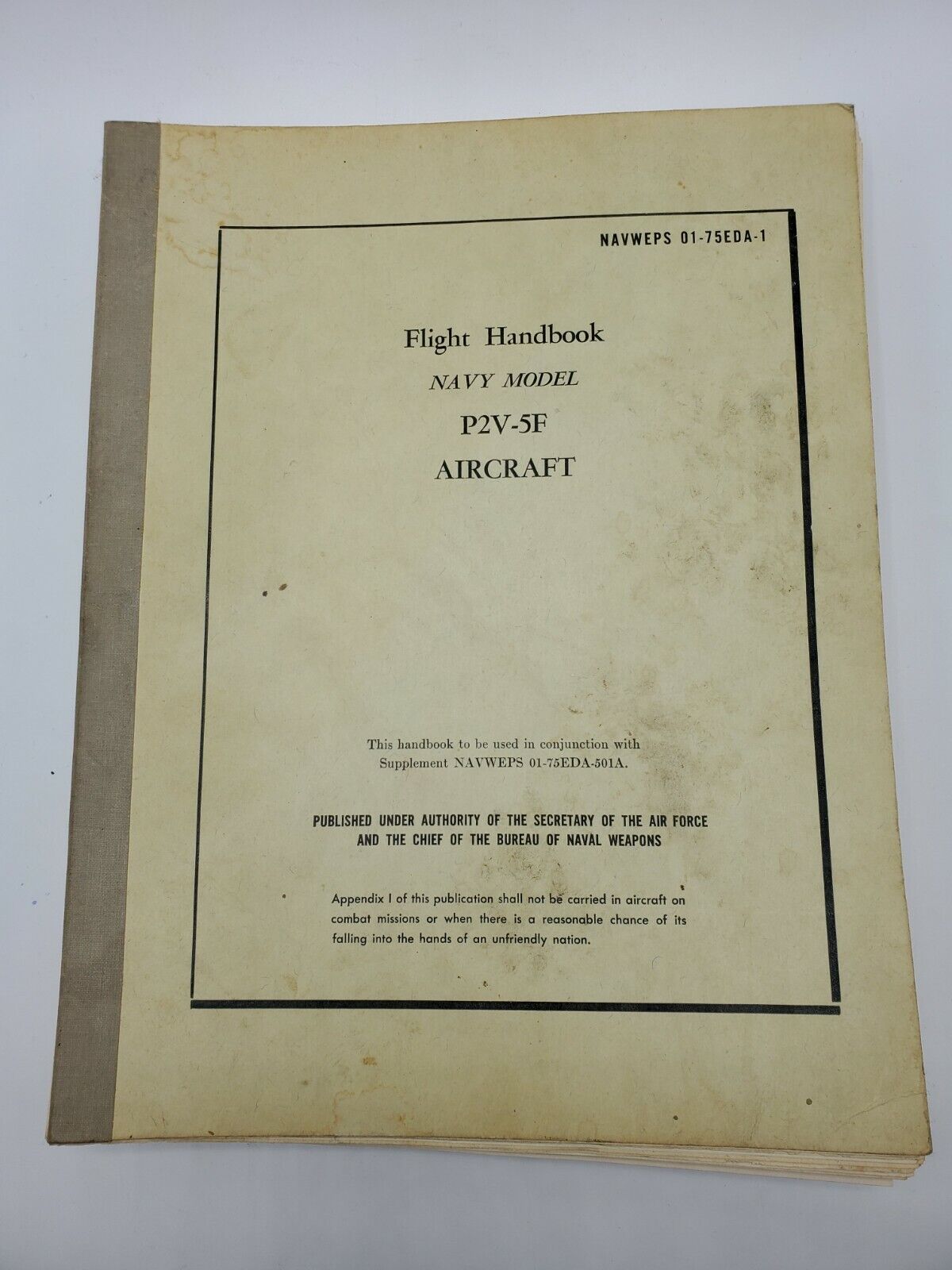 US Navy P2V-5F Neptune Aircraft Flight Handbook 1960s Manual
