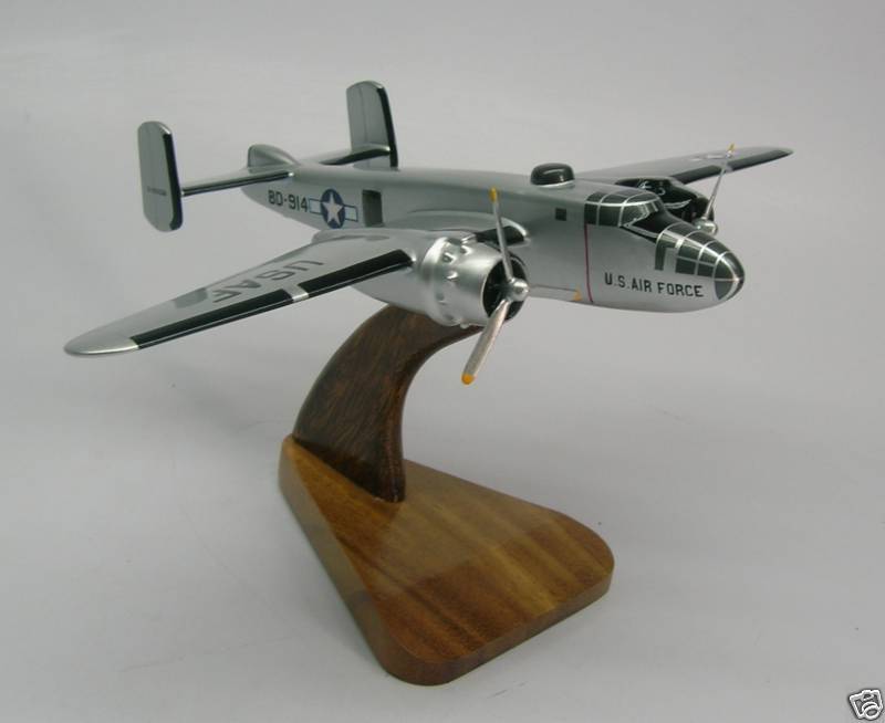 B-25 Mitchell Falcon B25 Airplane Desktop Kiln Wood Model  Regular