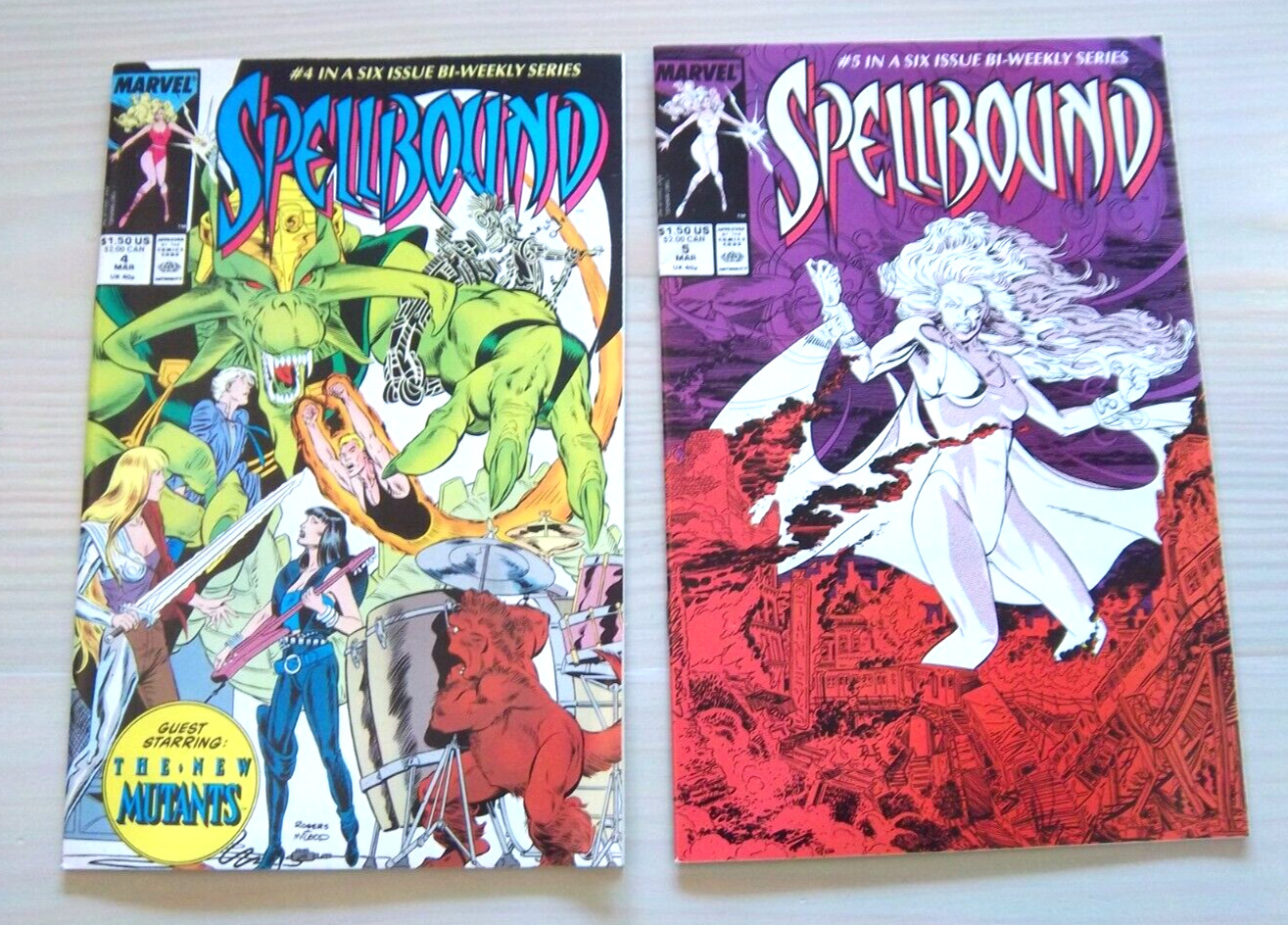 Spellbound #4 & 5 [of 6 issue series] - Lot / 2 - w/ New Mutants - Marvel - 1988