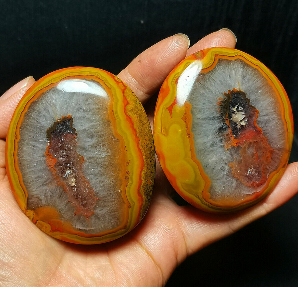 RARE 1 pair 347.5g Natural Warring States Red Agate Crystal Healing  WYY1315