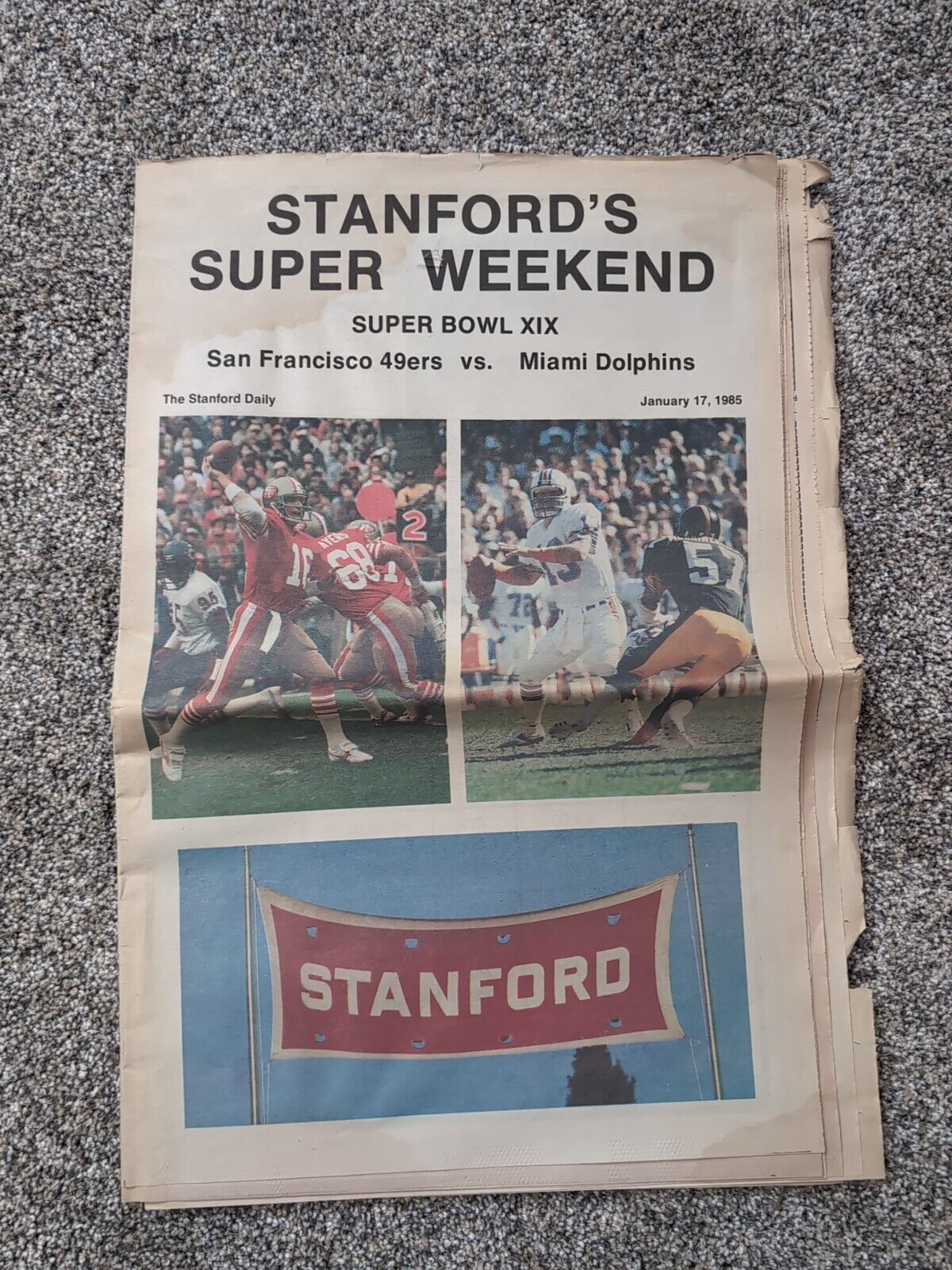 The Stanford Daily Superbowl XIX Newspaper 49ers Dolphins RARE
