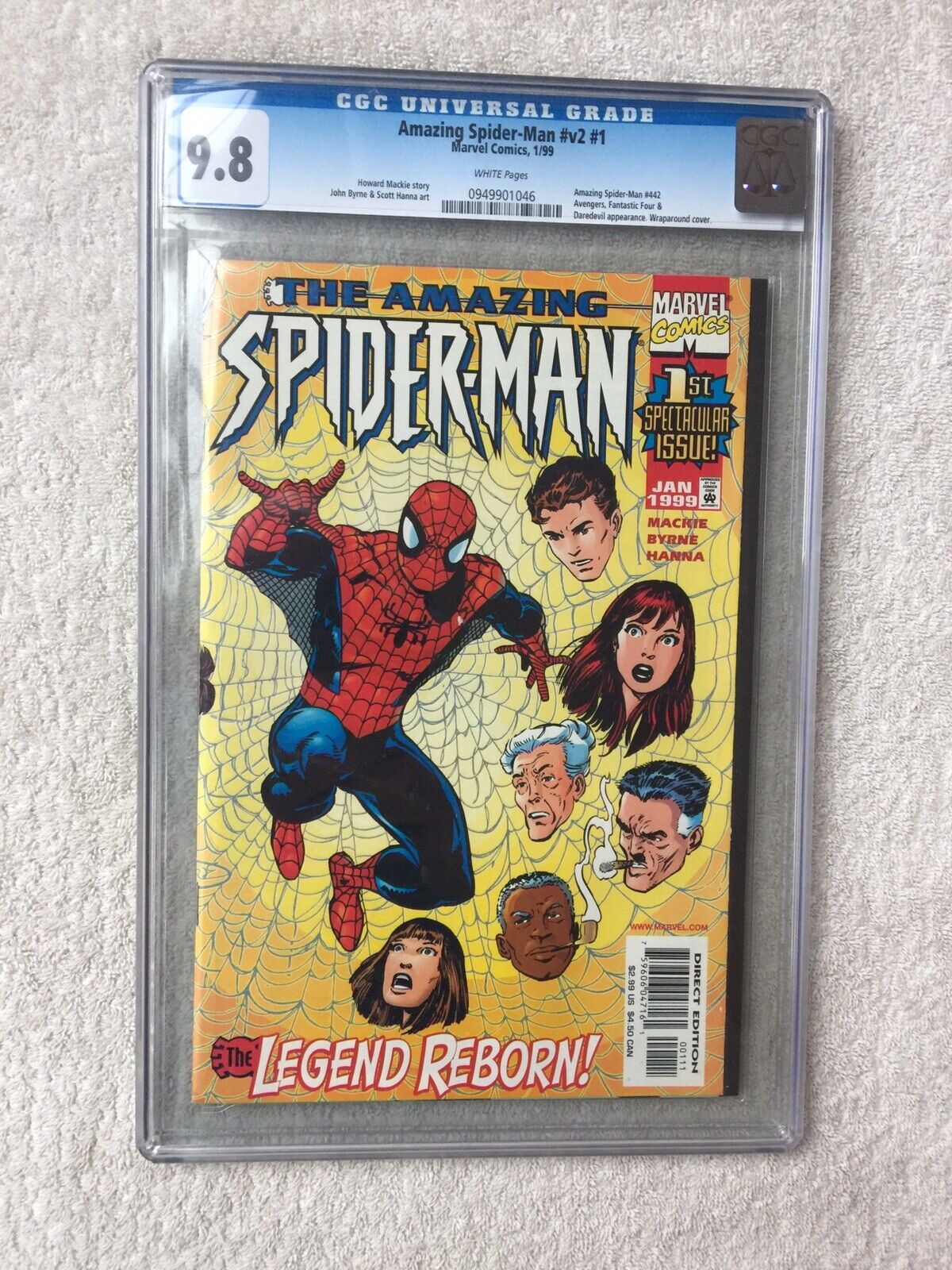 The Amazing Spider Man Marvel Comics January 1999 CGC 9.8 White Pages Avengers