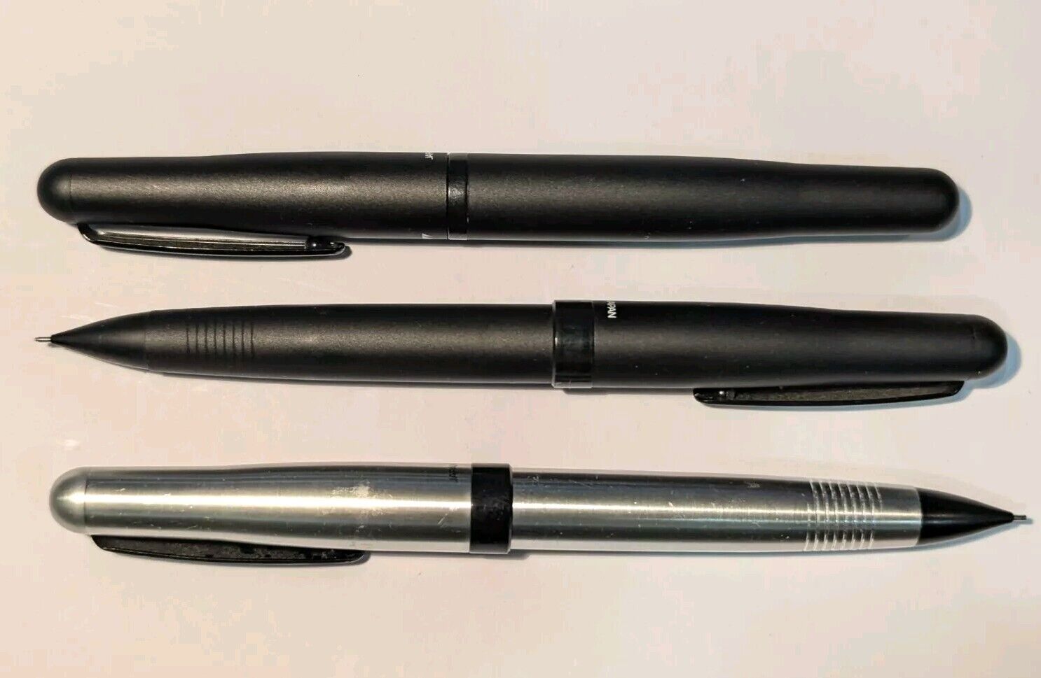 Tombow Object Japan Aluminum/ Steel Mechanical Pencils 0.5 & Rollerball Pen Set 