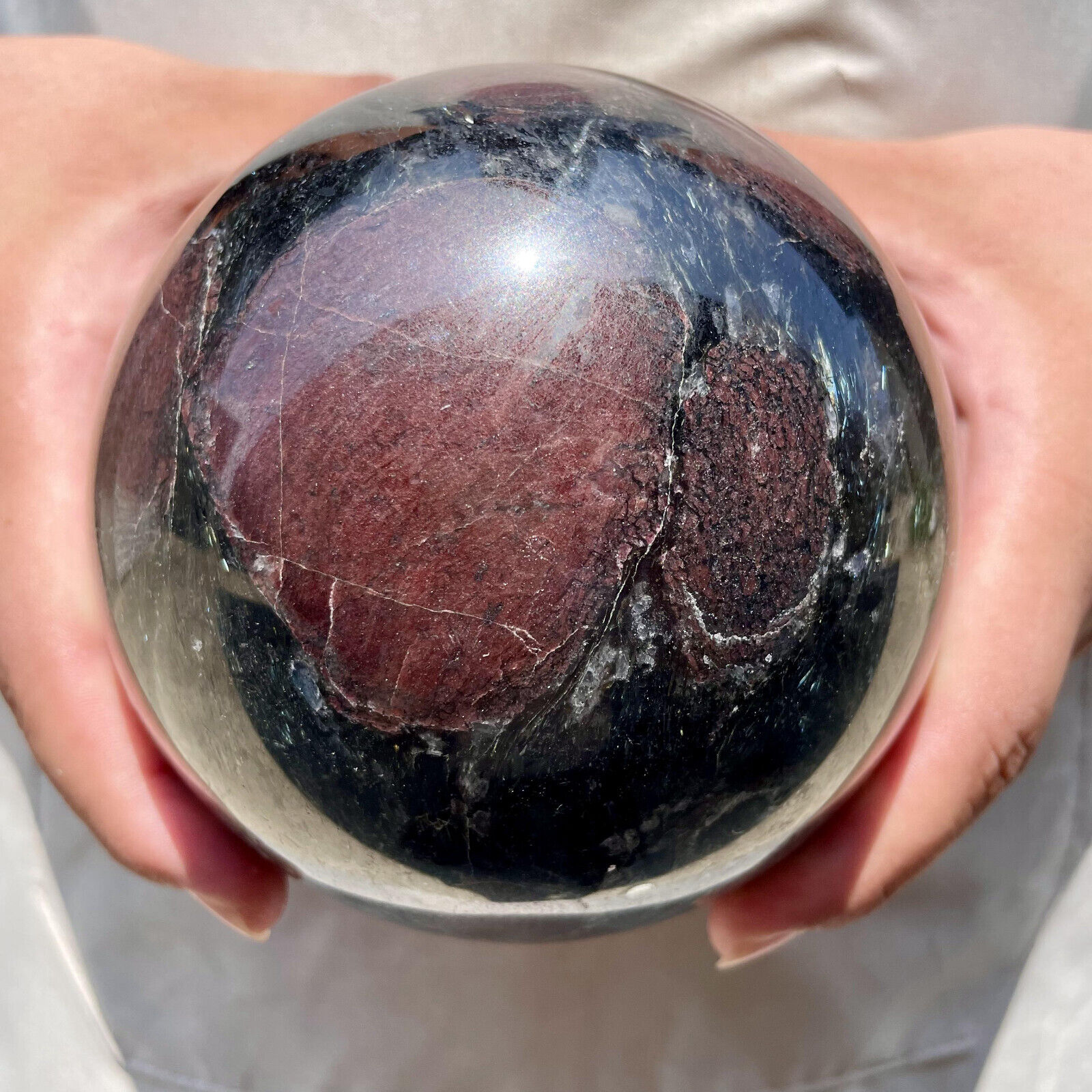 2540g Natural Garnet Sphere Quartz Crystal Mineral Reiki Healing