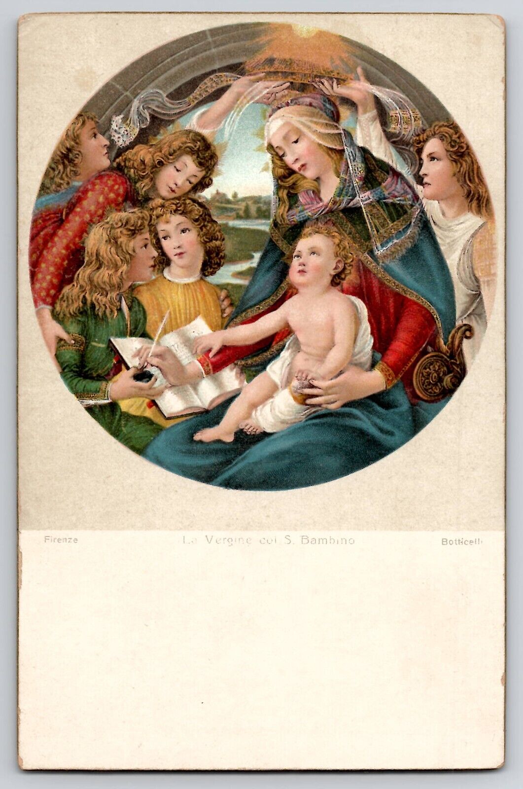 Christmas Jesus Mother Mary Virgin Stengel Art Postcard by Botticelli Firenze