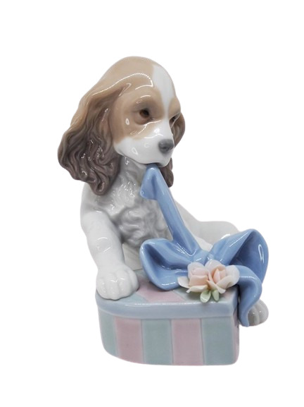 Lladro No.8312 Can't wait puppy dog Pottery Ornament Figurine no Box USED
