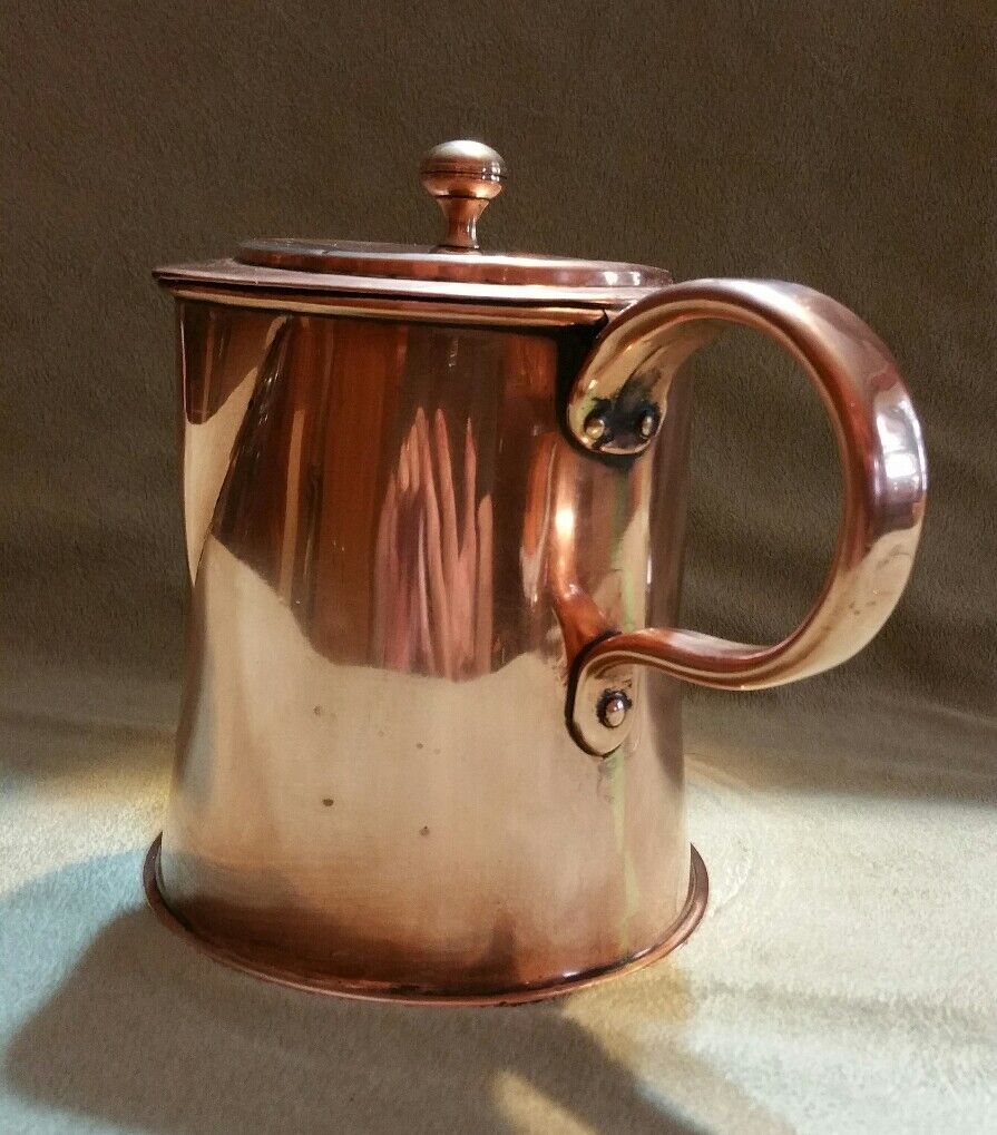 antique copper pitcher stein dovetailed 