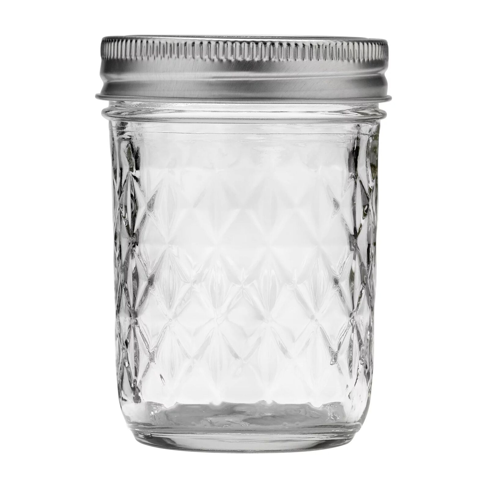 Quilted Crystal Mason Jar Regular Mouth, 8 Ounces, 12 Count, 4 Lb